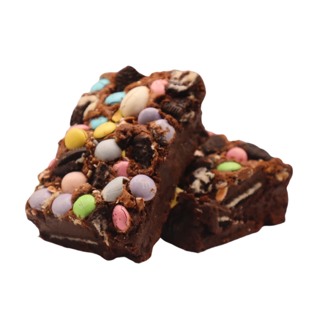 M&M Brownie Slab